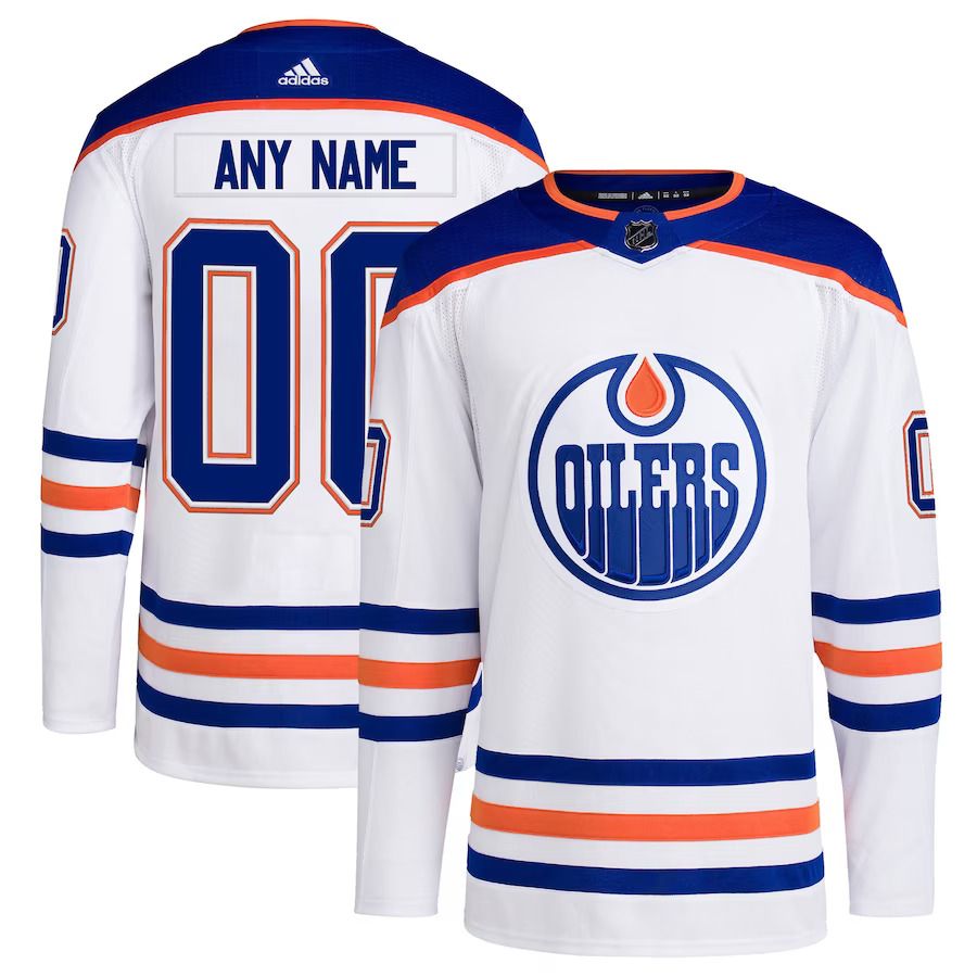 Men Edmonton Oilers adidas White Away Primegreen Authentic Pro Custom NHL Jersey->edmonton oilers->NHL Jersey